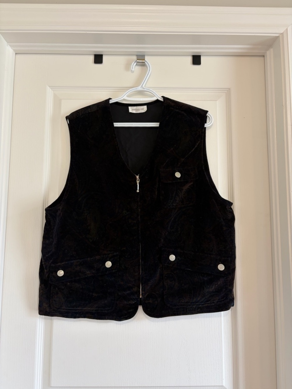 Jones New York Black Velvet Vest